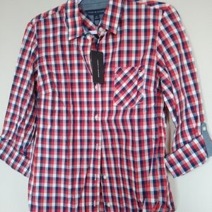 Tommy Hilfiger Women's plaid button down shirt